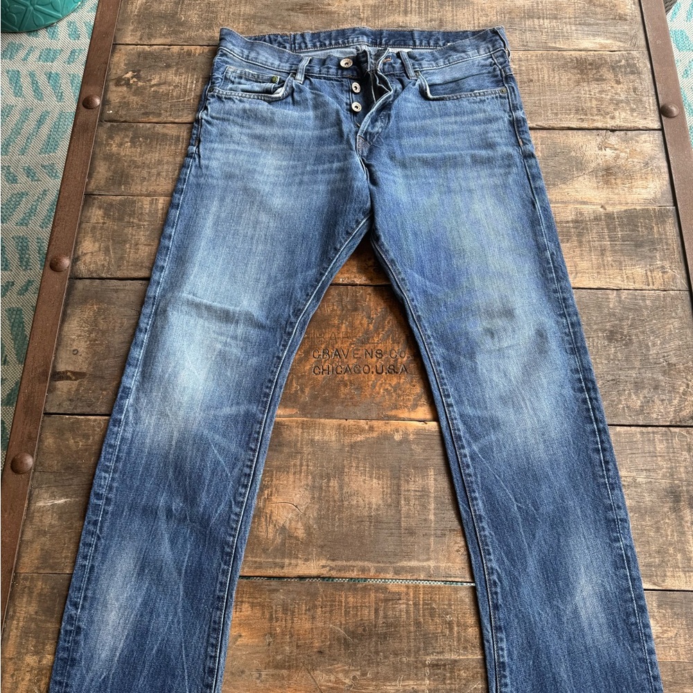 Men's Blue Jeans H&M low waist tapered drop crotch urban style from 2010.